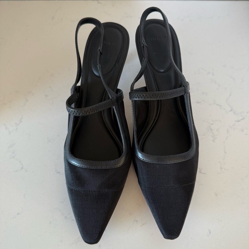 Vince Seville Mesh Slingback Heels black | Size 6 | New Without Box - Picture 2 of 4